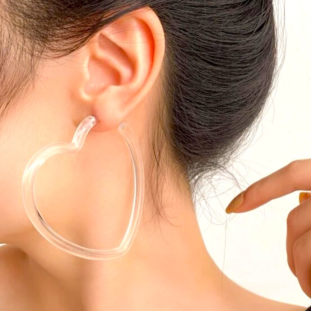 Acrylic Heart Hoops
